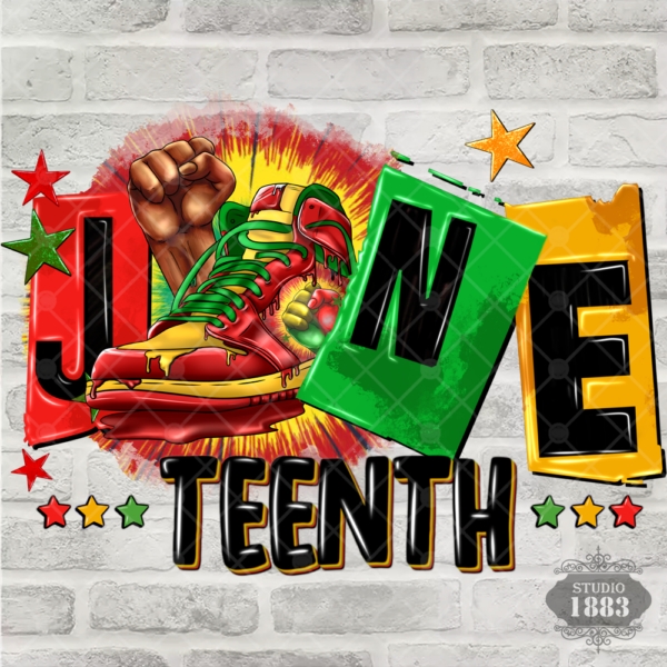 T438-Juneteenth shoe and fist